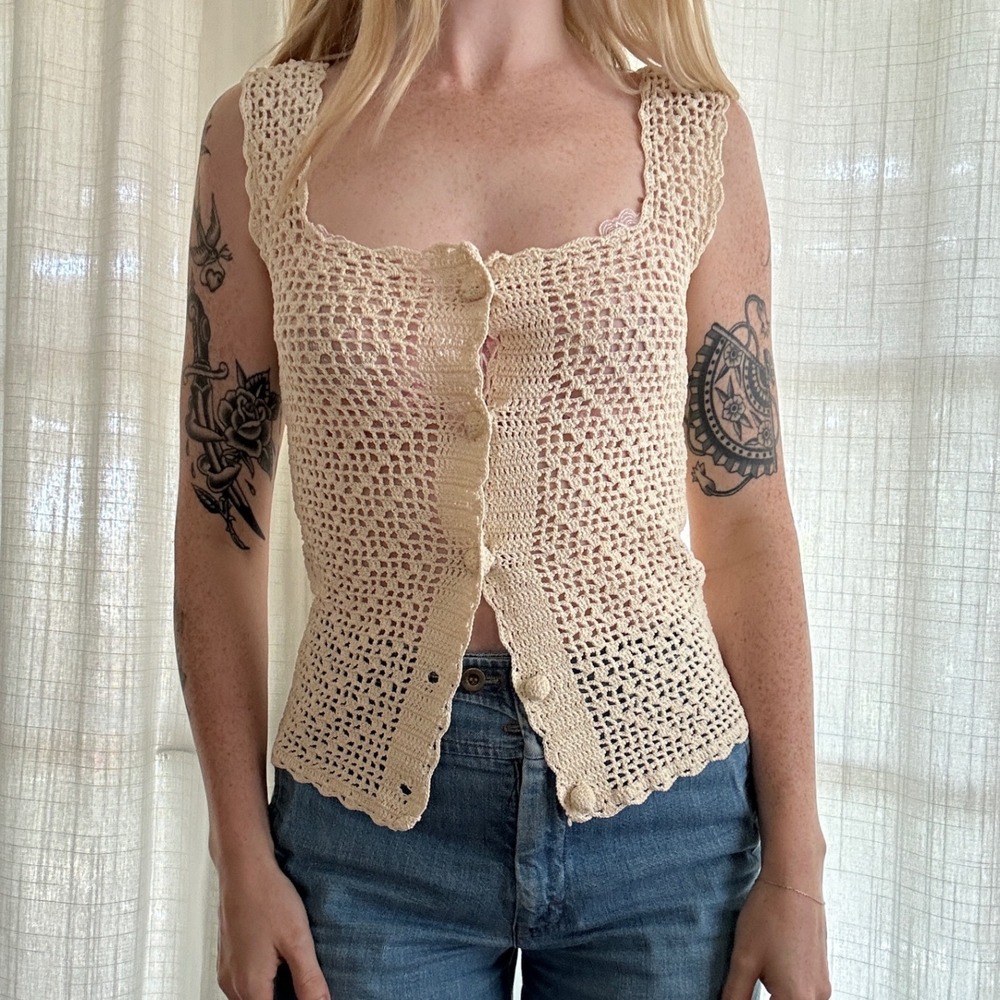 Vintage 70s crochet camisole